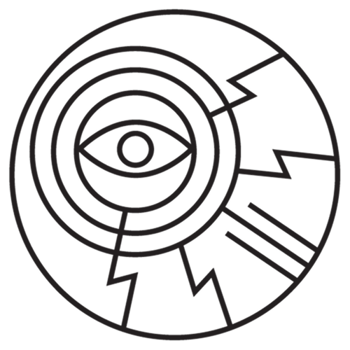 A line icon featuring a vigilant eye with lines extending outward from its gaze